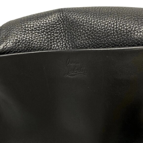 Auth CHRISTIAN LOUBOUTIN Black Dark Brown Beige Unborn Calf Suede Leather - Picture 14 of 16